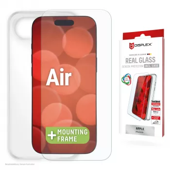 Displex näytönsuojakalvo + kotelo Apple iPhone Air, Eco-asennuskehys, naarmuuntumaton