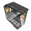 Tietokonekotelo Darkflash DY470 ATX musta 4 tuulettimella ja GPU-telineellä