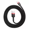 USB-A - Lightning -kaapeli Baseus CALKLF-C19 2 m – alumiinikotelo, 1,5 A, musta/punainen
