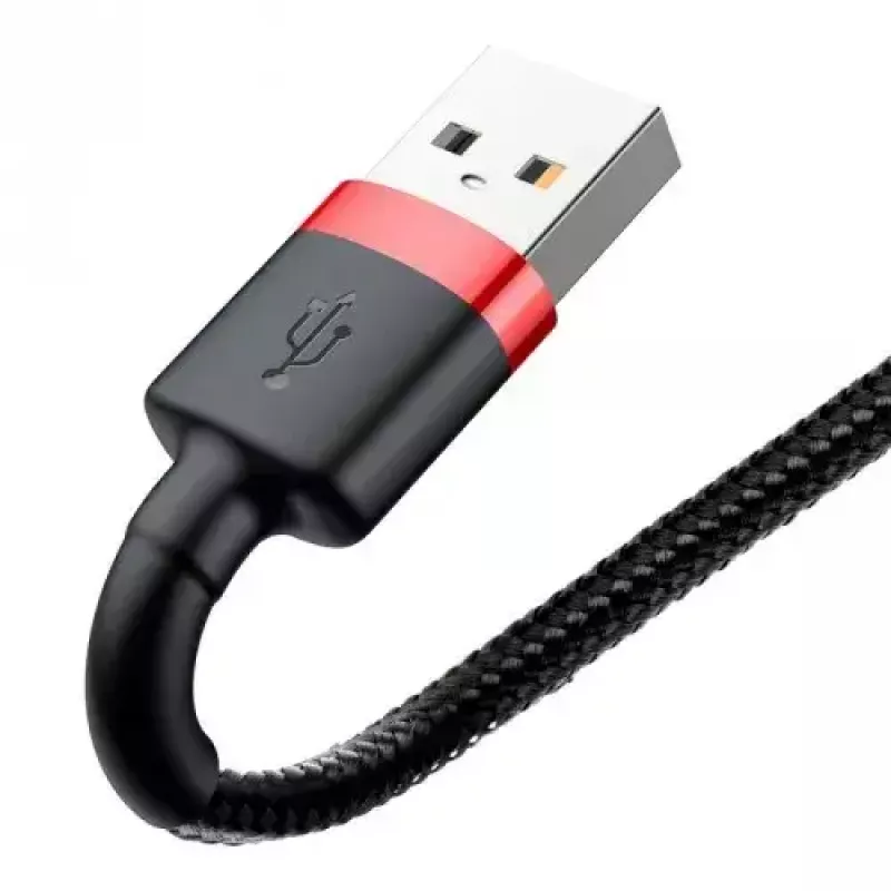 USB-A - Lightning -kaapeli Baseus CALKLF-C19 2 m – alumiinikotelo, 1,5 A, musta/punainen
