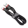 USB-A - Lightning -kaapeli Baseus CALKLF-C19 2 m – alumiinikotelo, 1,5 A, musta/punainen