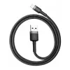 USB-A - Lightning -kaapeli Baseus Cafule (CALKLF-CG1) – nailonpunos, QC3.0 1,5 A, 2 m, harmaa/musta