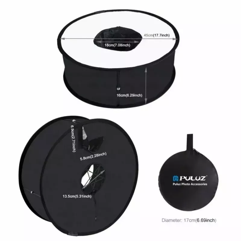 Softbox-hajotin Puluz PU5145 45 cm pyöreä kevyt valokuvausvalaistukseen
