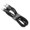 Baseus Cafule CALKLF-AG1 USB-A–Lightning-kaapeli, 2,4 A, 0,5 m, musta/harmaa