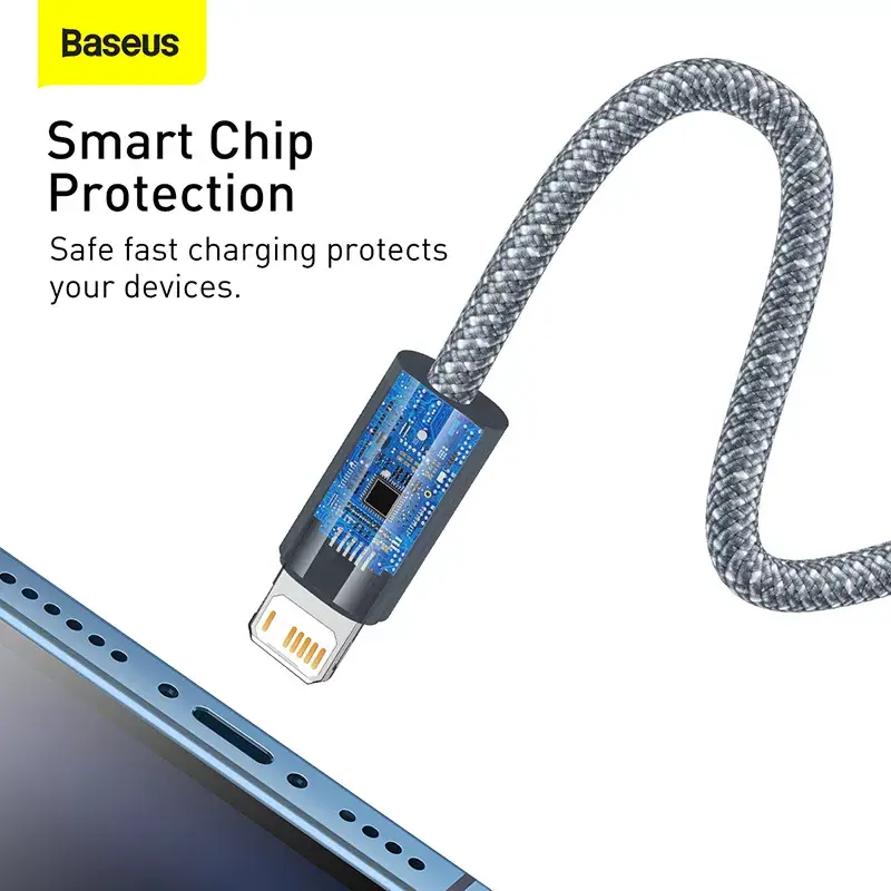 Baseus Dynamic 2 m harmaa Lightning - USB-A -kaapeli