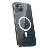 Baseus Magnetic Crystal Clear puhelinkotelo iPhone 13 -puhelimeen, läpinäkyvä, karkaistu lasinen näytönsuojus