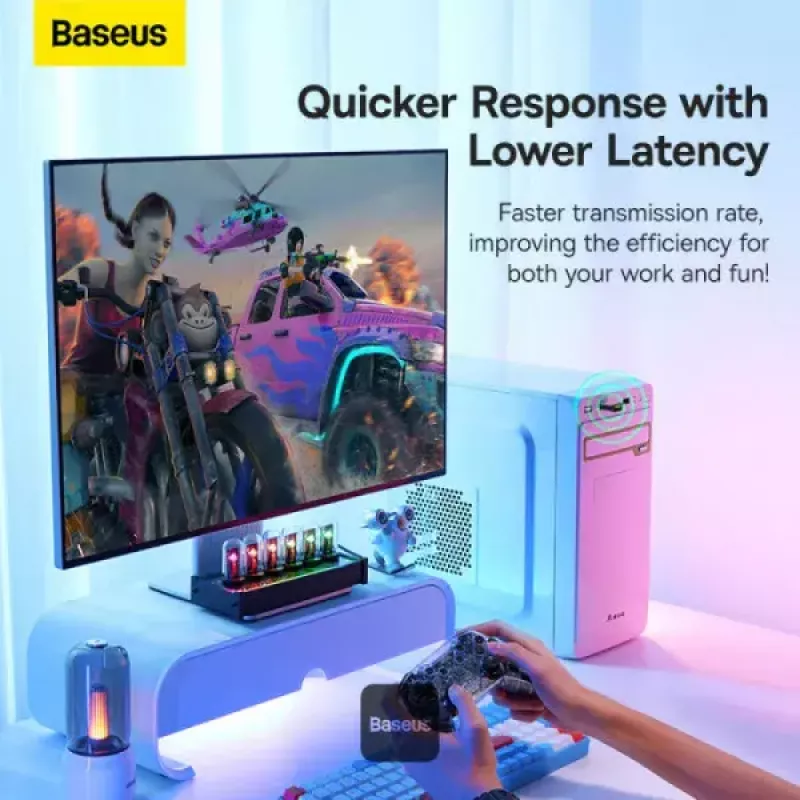 Baseus BA07 Mini Bluetooth-sovitin PC-tietokoneelle, USB 5.3 langaton Bluetooth-vastaanotin - musta