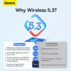 Baseus BA07 Mini Bluetooth-sovitin PC-tietokoneelle, USB 5.3 langaton Bluetooth-vastaanotin - musta