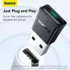 Baseus BA07 Mini Bluetooth-sovitin PC-tietokoneelle, USB 5.3 langaton Bluetooth-vastaanotin - musta