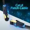 Ethernet-verkkokaapeli Vention Cat.8 S/FTP 1 m musta RJ-45 kullattu