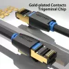 Ethernet-verkkokaapeli Vention Cat.8 S/FTP 1 m musta RJ-45 kullattu