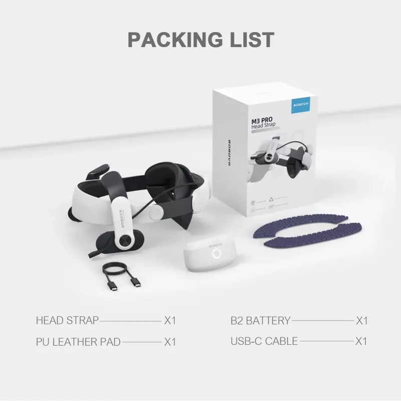 Päänauha akkuyksiköllä BOBOVR M3 Pro Oculus Quest 3:lle