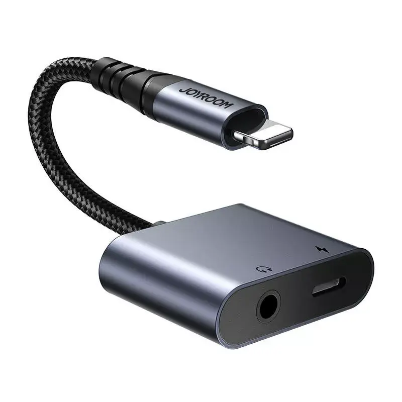 2-in-1 äänisovitin Joyroom SY-L01 Lightning 3,5 mm + Lightning, musta