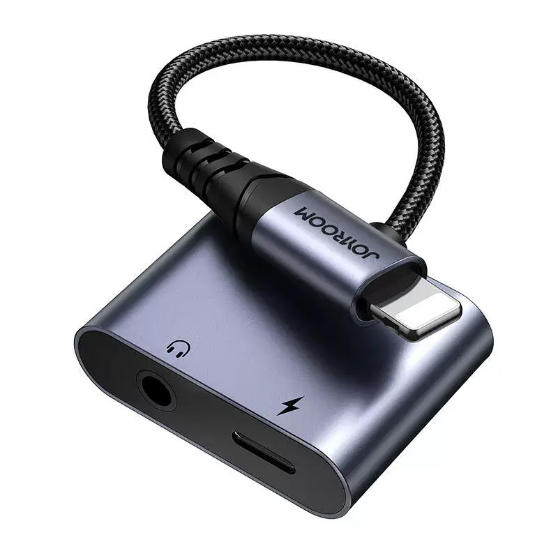 2-in-1 äänisovitin Joyroom SY-L01 Lightning 3,5 mm + Lightning, musta