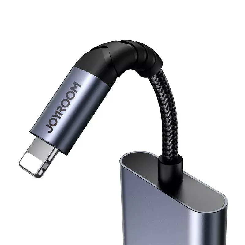 2-in-1 äänisovitin Joyroom SY-L01 Lightning 3,5 mm + Lightning, musta