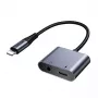 2-in-1 äänisovitin Joyroom SY-L01 Lightning 3,5 mm + Lightning, musta