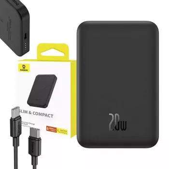 Magneettinen mini-varavirtalähde Baseus 5000mAh 20W (musta)