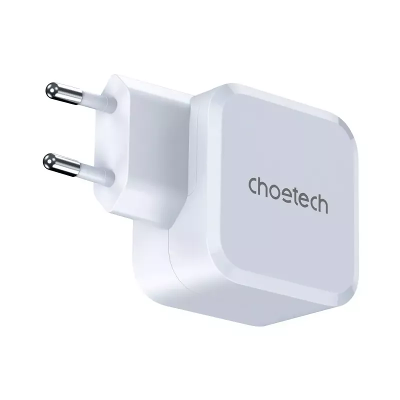 CHOETECH PD8007 GaN USB-C-laturi 45 W, PD3.0, QC3.0, PPS, EU, valkoinen