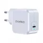 CHOETECH PD8007 GaN USB-C-laturi 45 W, PD3.0, QC3.0, PPS, EU, valkoinen