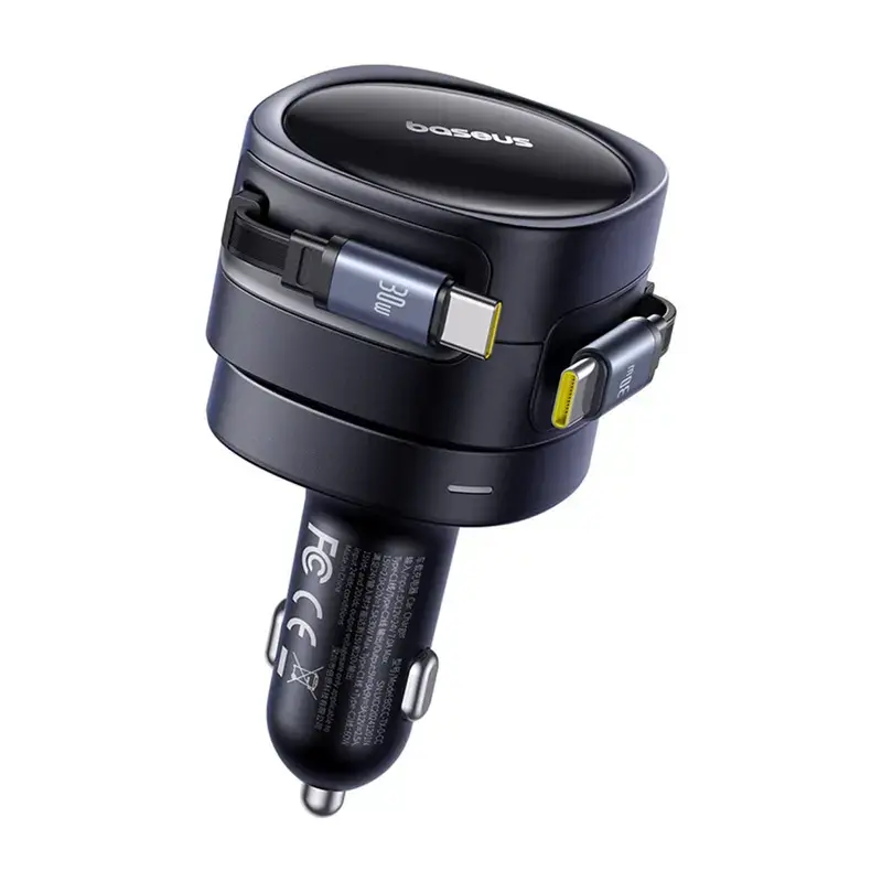 Autolaturi Baseus Enjoyment Max 60W integroiduilla USB-C-kaapeleilla, 60W lähtö