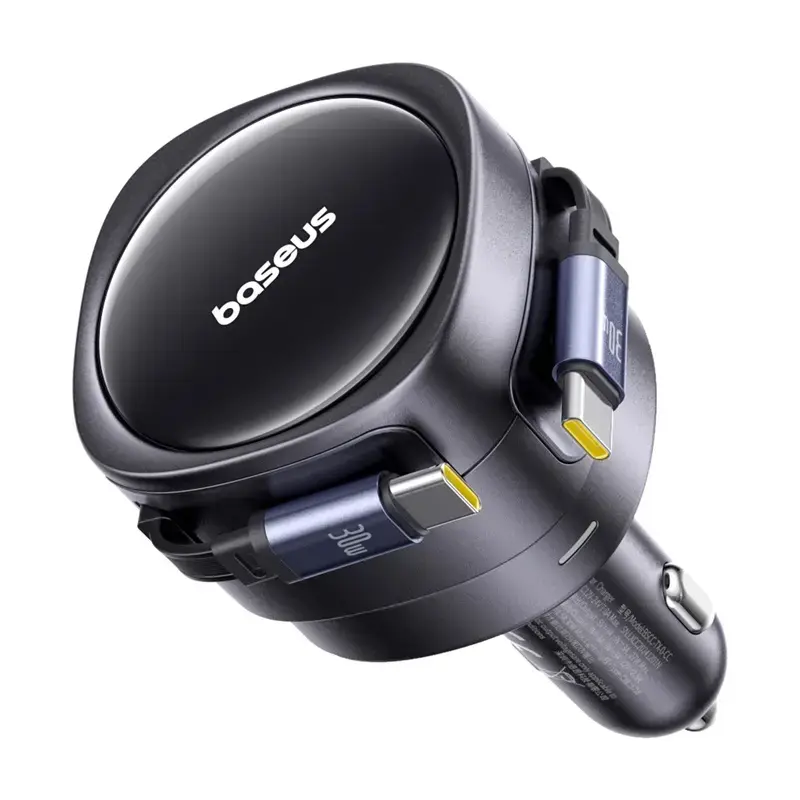 Autolaturi Baseus Enjoyment Max 60W integroiduilla USB-C-kaapeleilla, 60W lähtö