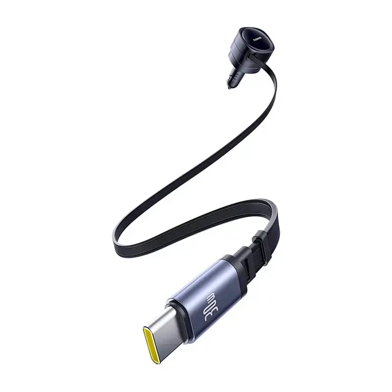 Autolaturi Baseus Enjoyment Max 60W integroiduilla USB-C-kaapeleilla, 60W lähtö