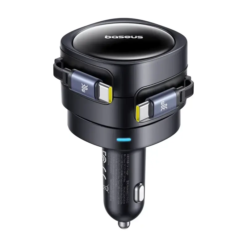 Autolaturi Baseus Enjoyment Max 60W integroiduilla USB-C-kaapeleilla, 60W lähtö