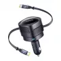 Autolaturi Baseus Enjoyment Max 60W integroiduilla USB-C-kaapeleilla, 60W lähtö
