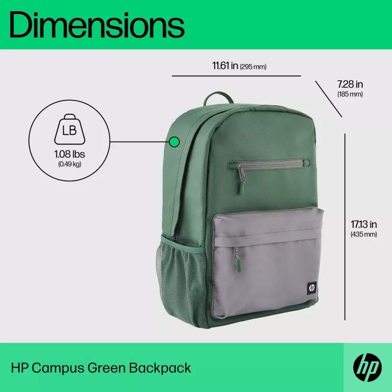 Rento reppu HP Campus vihreä Backpack vihreä harmaa polyesteri