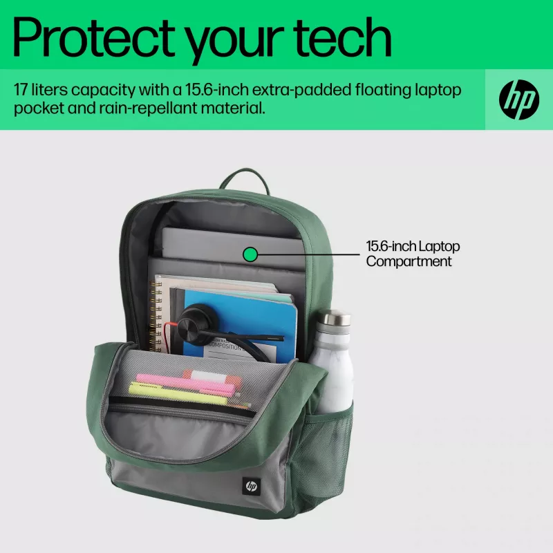 Rento reppu HP Campus vihreä Backpack vihreä harmaa polyesteri