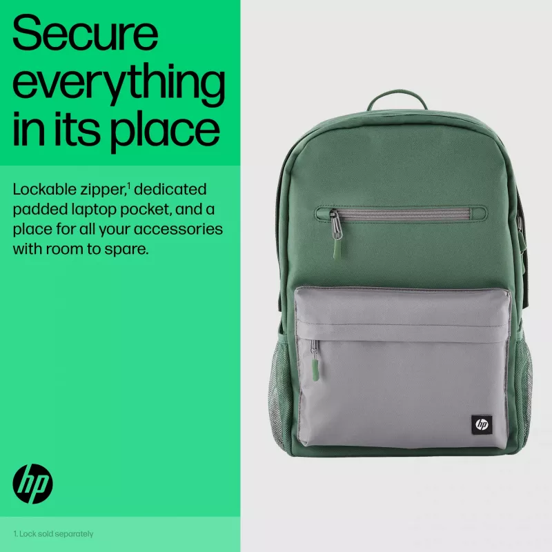 Rento reppu HP Campus vihreä Backpack vihreä harmaa polyesteri
