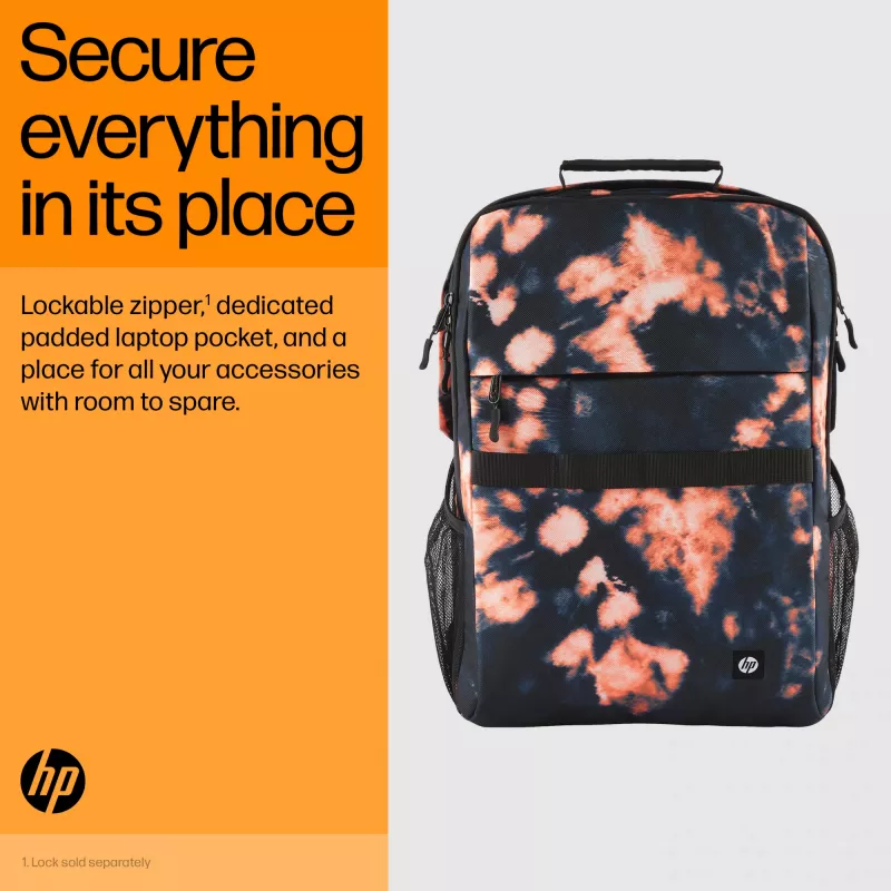 Rento reppu HP Campus XL Tie Dye reppu musta kuviollinen