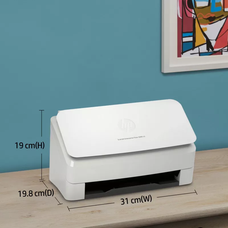 HP Scanjet Enterprise Flow 5000 s5 arkinsyöttöskanneri 600 x 600 DPI A4 valkoinen