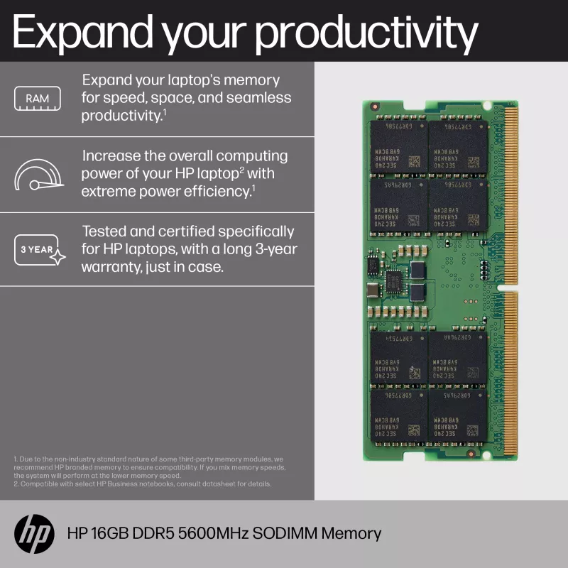 HP DDR5 -moduuli - 16 GB - SO DIMM 262-PIN - 5600 MHz / PC5-44800