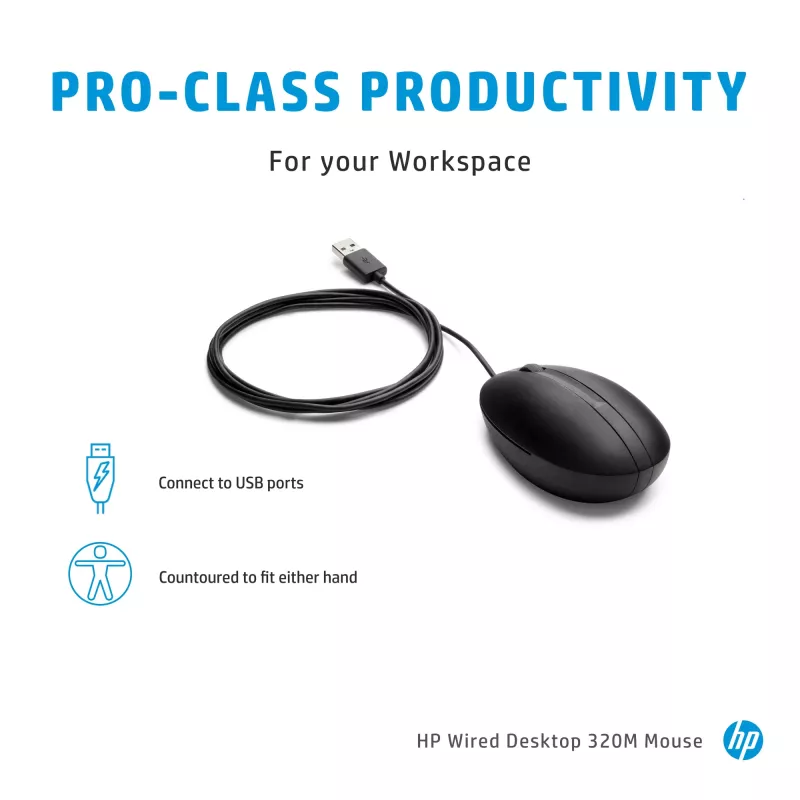 Hiiri HP 9VA80AA musta USB