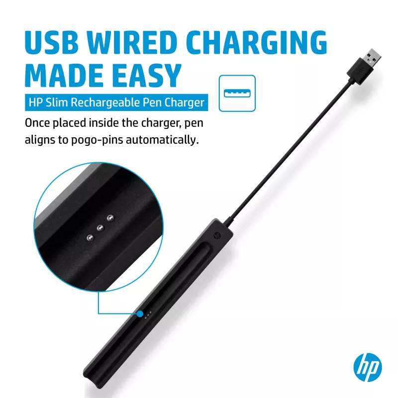 HP ladattavan Slim Pen -kynän laturi (4X491AA), USB-A