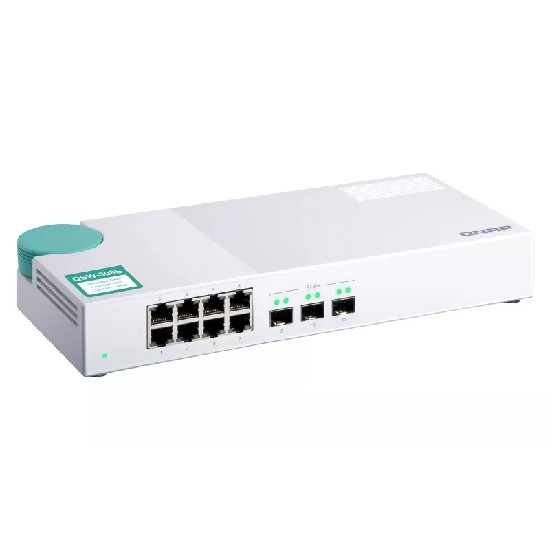 QNAP QSW-308S verkkokytkin hallitsematon Gigabit Ethernet (10/100/1000) valkoinen