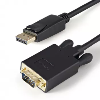 StarTech.com DP2VGAMM3B aktiivinen DisplayPort–VGA-sovitinkaapeli, 3 jalkaa (1 m), 1920x1200, lukittuva DP-liitin, musta