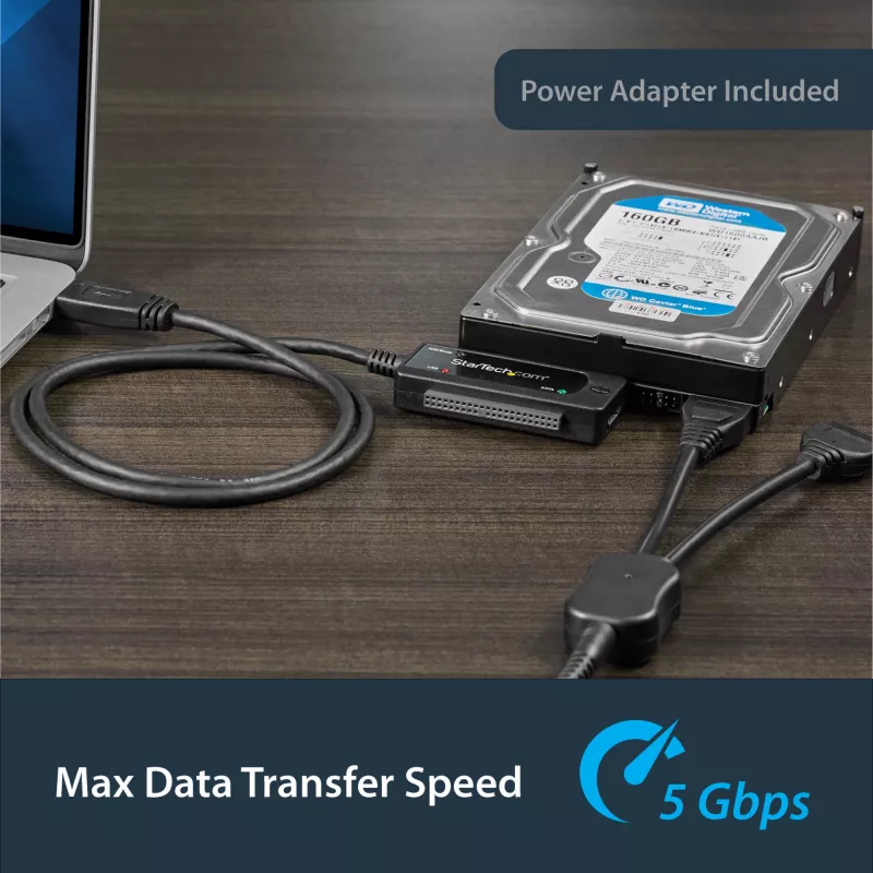 StarTech.com SATA–USB-kaapeli – USB 3.1 (10 Gbit/s) – UASP, musta, aktiviteetti, käyttö, CE, FCC, ASMedia – ASM1351, 12 V, 0–60 °C
