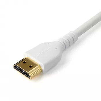 StarTech.com 3ft (1 m) ohut HDMI 2.0 -kaapeli, joustava Premium-sertifioitu HDMI-kaapeli Ethernetillä, UHD 4K 60 Hz HDR10, kestävä aramidi-kudottu rakenne TPE-kuorella, valkoinen