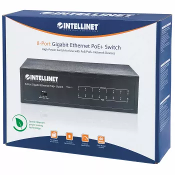 Hallittava kytkin Intellinet 8-porttinen Gigabit Ethernet PoE+
