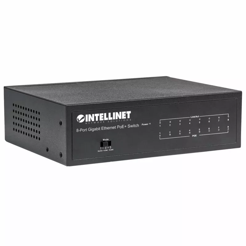 Hallittava kytkin Intellinet 8-porttinen Gigabit Ethernet PoE+