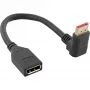 InLine DisplayPort 1.4 -sovitinkaapeli M/F, 8K4K, ylöspäin kulmattu, musta/kulta