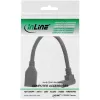 InLine DisplayPort 1.4 -sovitinkaapeli M/F, 8K4K, ylöspäin kulmattu, musta/kulta