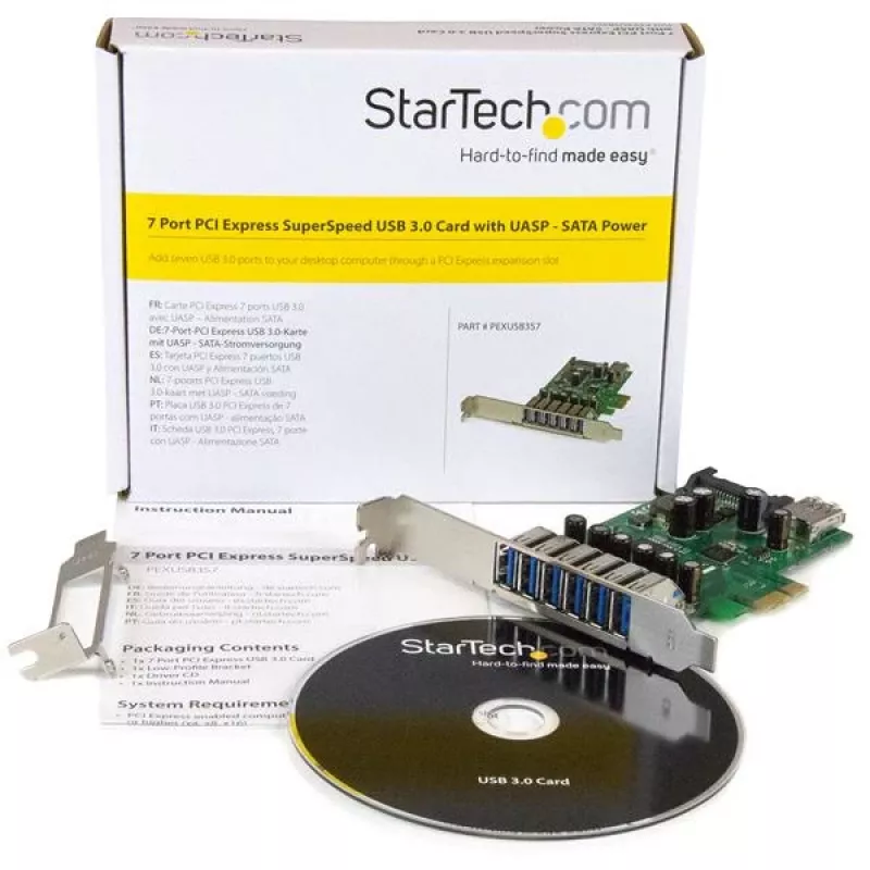 StarTech.com 7-porttinen PCI Express USB 3.0 -kortti – vakiomalli ja low-profile-malli
