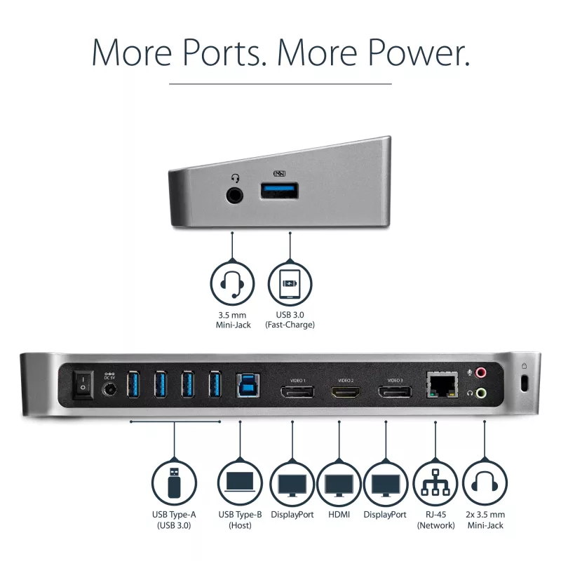 StarTech.com kolmen näytön USB 3.0 -telakointiasema - 1x HDMI - 2x DisplayPort