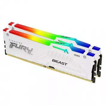 Kingston Technology FURY Beast 32GB 5200MT/s DDR5 CL40 DIMM (2 kpl pakkaus) valkoinen RGB XMP