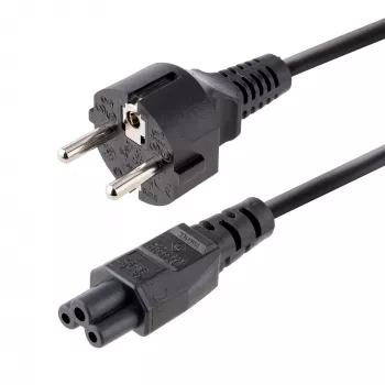 StarTech.com 3m kannettavan tietokoneen virtajohto, EU Schuko C5, 2,5A 250V, 18AWG, kannettavan tietokoneen varavirtajohto, virtalähteen johto, kannettavan tietokoneen latausjohto, kleeblatt-/mickey-hiiren virtajohto