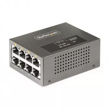 StarTech.com 4-porttinen Multi-Gigabit PoE++ -injektori, 5/2.5/1G Ethernet (NBASE-T), PoE/PoE+/PoE++ (802.3af/802.3at/802.3bt), 160 watin tehotalous, seinä-/DIN-kiskokiinnitys, hallitsematon