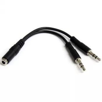 StarTech.com 3,5 mm 4-asentoinen - 2x 3-asentoinen 3,5 mm kuulokejakoadapteri – naaras/uros